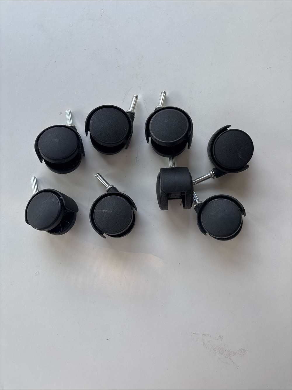 Replacement Black Office Chair Caster Wheels - 8 Pack